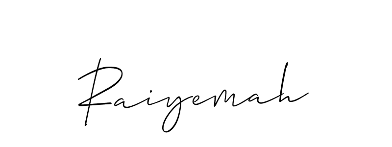 It looks lik you need a new signature style for name Raiyemah. Design unique handwritten (Allison_Script) signature with our free signature maker in just a few clicks. Raiyemah signature style 2 images and pictures png