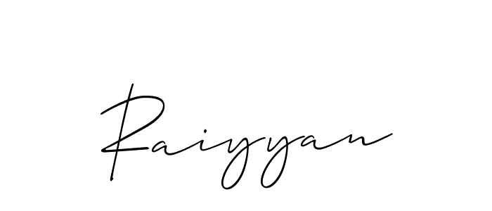 You should practise on your own different ways (Allison_Script) to write your name (Raiyyan) in signature. don't let someone else do it for you. Raiyyan signature style 2 images and pictures png