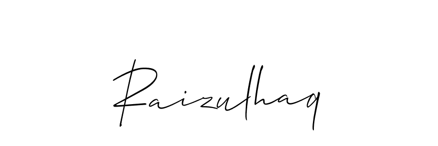 Also we have Raizulhaq name is the best signature style. Create professional handwritten signature collection using Allison_Script autograph style. Raizulhaq signature style 2 images and pictures png