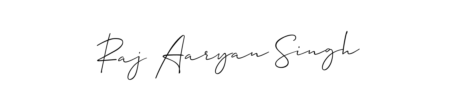 Make a beautiful signature design for name Raj Aaryan Singh. With this signature (Allison_Script) style, you can create a handwritten signature for free. Raj Aaryan Singh signature style 2 images and pictures png