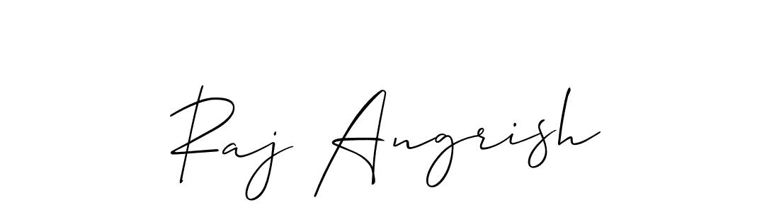 You should practise on your own different ways (Allison_Script) to write your name (Raj Angrish) in signature. don't let someone else do it for you. Raj Angrish signature style 2 images and pictures png