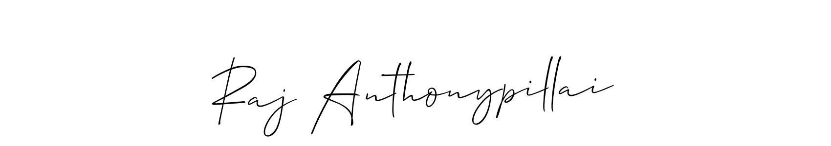Use a signature maker to create a handwritten signature online. With this signature software, you can design (Allison_Script) your own signature for name Raj Anthonypillai. Raj Anthonypillai signature style 2 images and pictures png