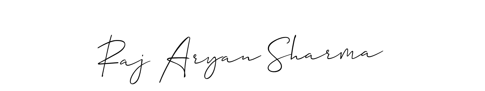 Also we have Raj Aryan Sharma name is the best signature style. Create professional handwritten signature collection using Allison_Script autograph style. Raj Aryan Sharma signature style 2 images and pictures png