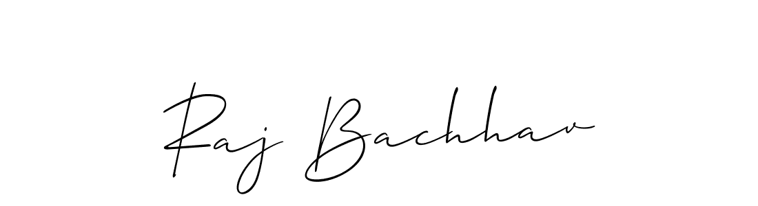 if you are searching for the best signature style for your name Raj Bachhav. so please give up your signature search. here we have designed multiple signature styles  using Allison_Script. Raj Bachhav signature style 2 images and pictures png