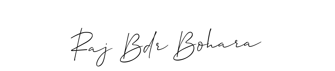 How to make Raj Bdr Bohara name signature. Use Allison_Script style for creating short signs online. This is the latest handwritten sign. Raj Bdr Bohara signature style 2 images and pictures png