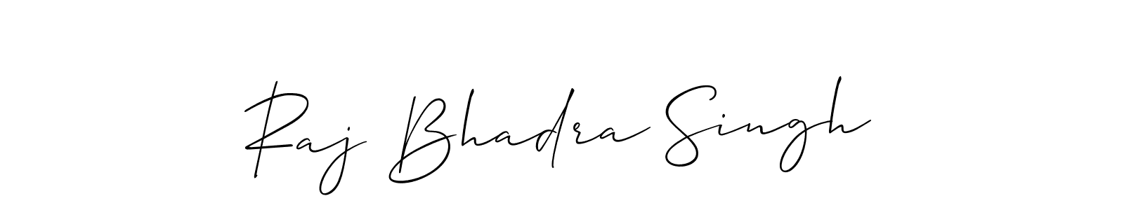 How to make Raj Bhadra Singh name signature. Use Allison_Script style for creating short signs online. This is the latest handwritten sign. Raj Bhadra Singh signature style 2 images and pictures png