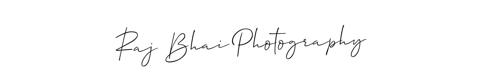 You should practise on your own different ways (Allison_Script) to write your name (Raj Bhai Photography) in signature. don't let someone else do it for you. Raj Bhai Photography signature style 2 images and pictures png