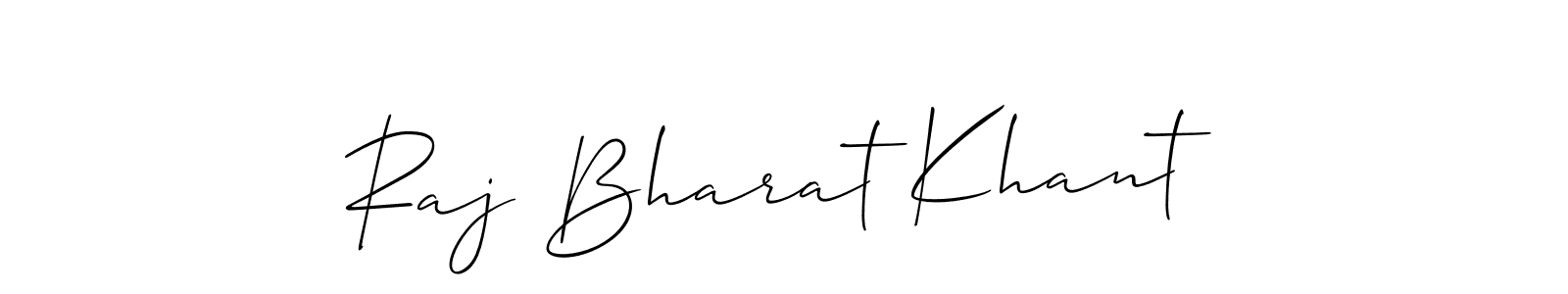 Similarly Allison_Script is the best handwritten signature design. Signature creator online .You can use it as an online autograph creator for name Raj Bharat Khant. Raj Bharat Khant signature style 2 images and pictures png