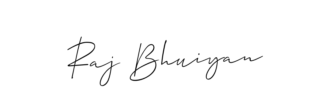 Allison_Script is a professional signature style that is perfect for those who want to add a touch of class to their signature. It is also a great choice for those who want to make their signature more unique. Get Raj Bhuiyan name to fancy signature for free. Raj Bhuiyan signature style 2 images and pictures png