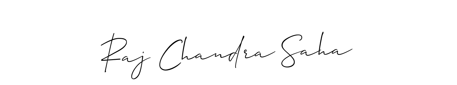 How to make Raj Chandra Saha name signature. Use Allison_Script style for creating short signs online. This is the latest handwritten sign. Raj Chandra Saha signature style 2 images and pictures png