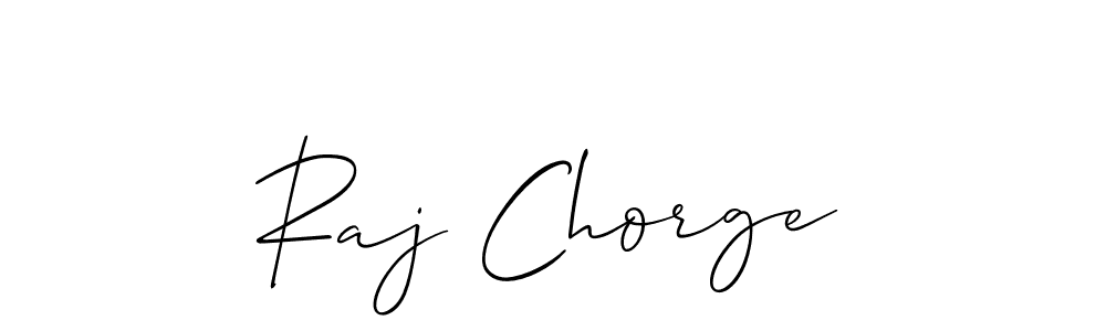 How to make Raj Chorge signature? Allison_Script is a professional autograph style. Create handwritten signature for Raj Chorge name. Raj Chorge signature style 2 images and pictures png