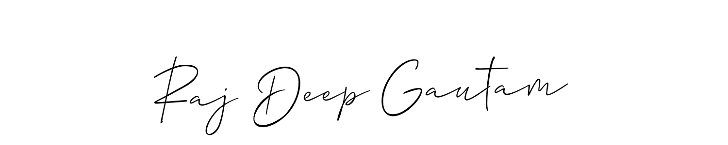 Make a beautiful signature design for name Raj Deep Gautam. With this signature (Allison_Script) style, you can create a handwritten signature for free. Raj Deep Gautam signature style 2 images and pictures png