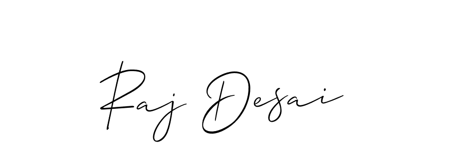Design your own signature with our free online signature maker. With this signature software, you can create a handwritten (Allison_Script) signature for name Raj Desai. Raj Desai signature style 2 images and pictures png
