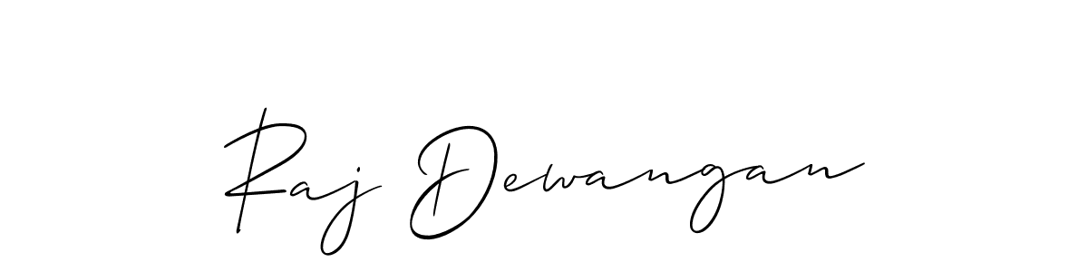 How to make Raj Dewangan name signature. Use Allison_Script style for creating short signs online. This is the latest handwritten sign. Raj Dewangan signature style 2 images and pictures png