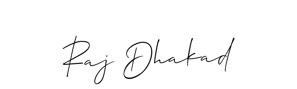 Use a signature maker to create a handwritten signature online. With this signature software, you can design (Allison_Script) your own signature for name Raj Dhakad. Raj Dhakad signature style 2 images and pictures png