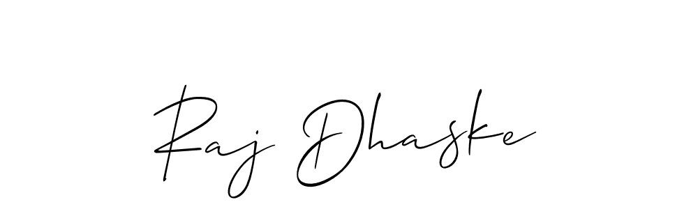 Create a beautiful signature design for name Raj Dhaske. With this signature (Allison_Script) fonts, you can make a handwritten signature for free. Raj Dhaske signature style 2 images and pictures png