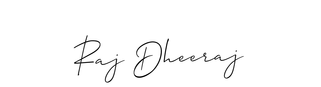 Make a beautiful signature design for name Raj Dheeraj. With this signature (Allison_Script) style, you can create a handwritten signature for free. Raj Dheeraj signature style 2 images and pictures png