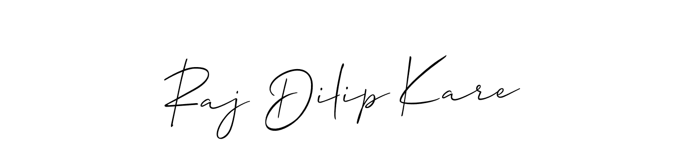 Make a beautiful signature design for name Raj Dilip Kare. With this signature (Allison_Script) style, you can create a handwritten signature for free. Raj Dilip Kare signature style 2 images and pictures png