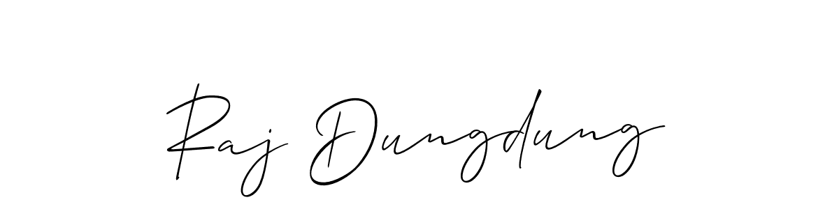 Also You can easily find your signature by using the search form. We will create Raj Dungdung name handwritten signature images for you free of cost using Allison_Script sign style. Raj Dungdung signature style 2 images and pictures png