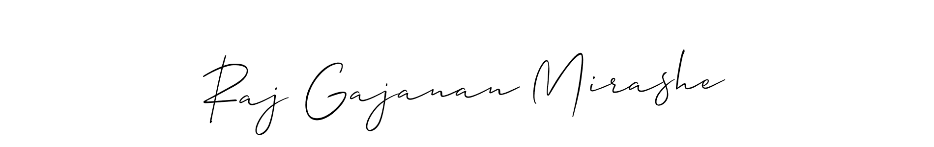 Also we have Raj Gajanan Mirashe name is the best signature style. Create professional handwritten signature collection using Allison_Script autograph style. Raj Gajanan Mirashe signature style 2 images and pictures png
