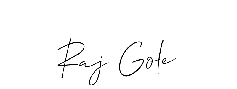 The best way (Allison_Script) to make a short signature is to pick only two or three words in your name. The name Raj Gole include a total of six letters. For converting this name. Raj Gole signature style 2 images and pictures png