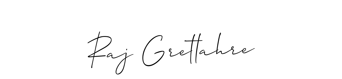 You should practise on your own different ways (Allison_Script) to write your name (Raj Gretlahre) in signature. don't let someone else do it for you. Raj Gretlahre signature style 2 images and pictures png