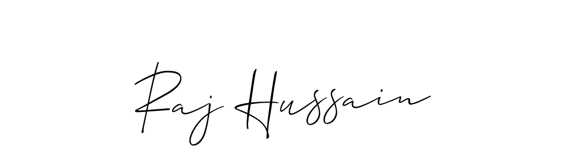 You should practise on your own different ways (Allison_Script) to write your name (Raj Hussain) in signature. don't let someone else do it for you. Raj Hussain signature style 2 images and pictures png