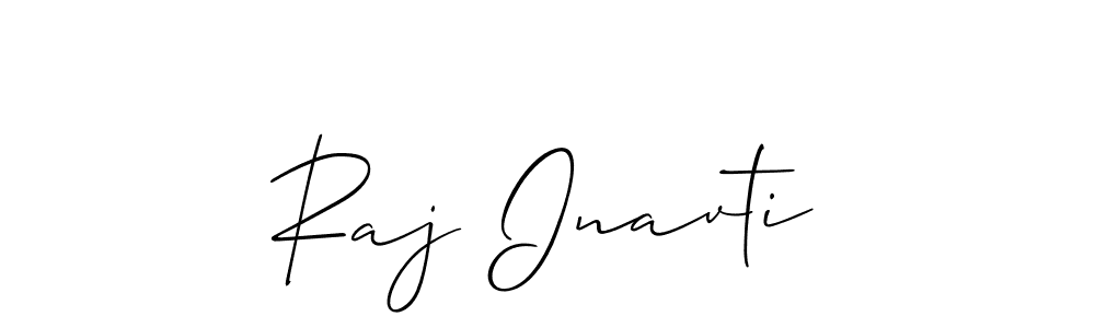 Create a beautiful signature design for name Raj Inavti. With this signature (Allison_Script) fonts, you can make a handwritten signature for free. Raj Inavti signature style 2 images and pictures png