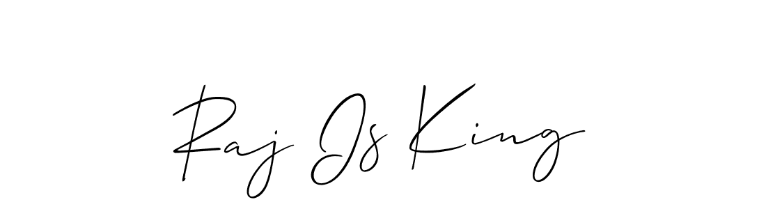 How to Draw Raj Is King signature style? Allison_Script is a latest design signature styles for name Raj Is King. Raj Is King signature style 2 images and pictures png