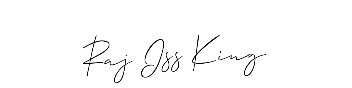 How to make Raj Iss King name signature. Use Allison_Script style for creating short signs online. This is the latest handwritten sign. Raj Iss King signature style 2 images and pictures png