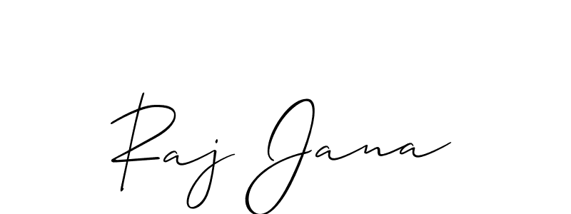 Design your own signature with our free online signature maker. With this signature software, you can create a handwritten (Allison_Script) signature for name Raj Jana. Raj Jana signature style 2 images and pictures png