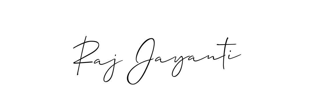Make a beautiful signature design for name Raj Jayanti. With this signature (Allison_Script) style, you can create a handwritten signature for free. Raj Jayanti signature style 2 images and pictures png