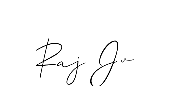 Make a beautiful signature design for name Raj Jv. With this signature (Allison_Script) style, you can create a handwritten signature for free. Raj Jv signature style 2 images and pictures png
