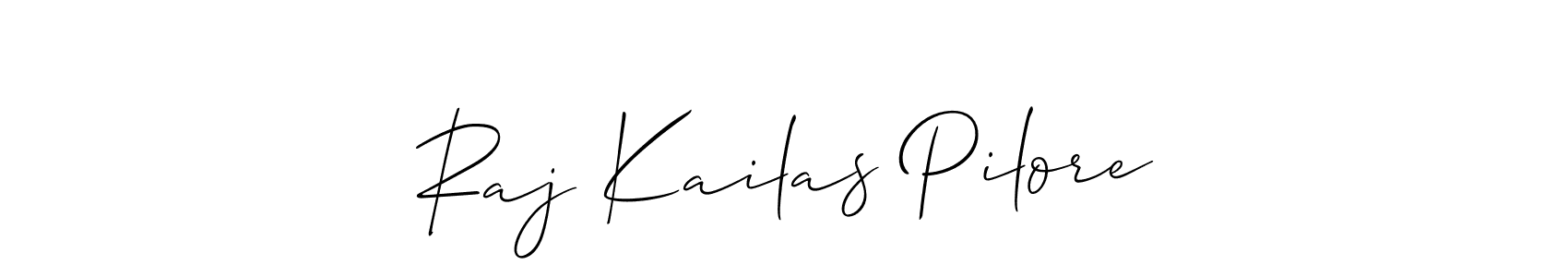 Design your own signature with our free online signature maker. With this signature software, you can create a handwritten (Allison_Script) signature for name Raj Kailas Pilore. Raj Kailas Pilore signature style 2 images and pictures png