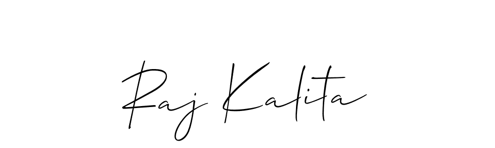 Allison_Script is a professional signature style that is perfect for those who want to add a touch of class to their signature. It is also a great choice for those who want to make their signature more unique. Get Raj Kalita name to fancy signature for free. Raj Kalita signature style 2 images and pictures png