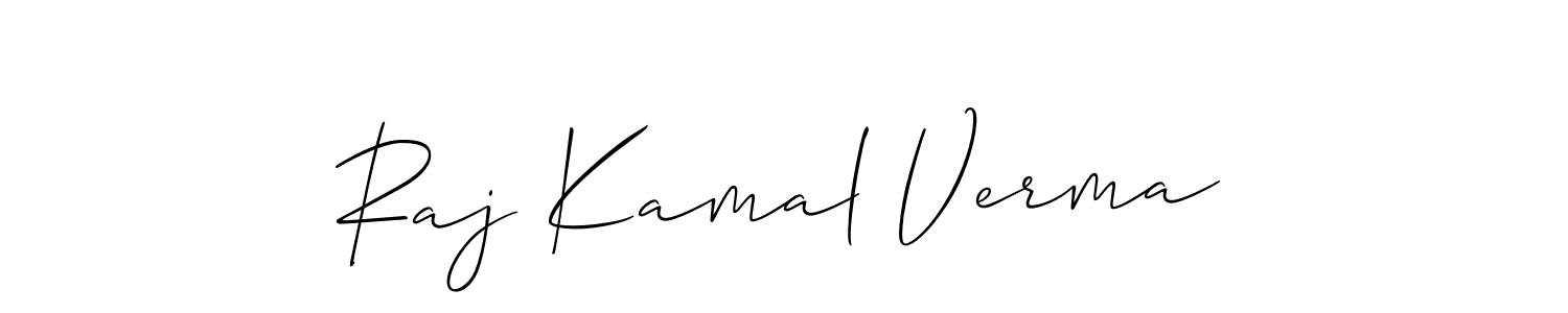 You should practise on your own different ways (Allison_Script) to write your name (Raj Kamal Verma) in signature. don't let someone else do it for you. Raj Kamal Verma signature style 2 images and pictures png