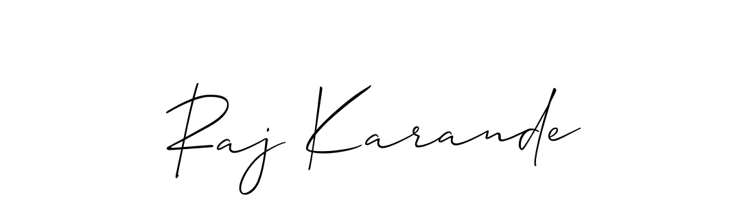 How to make Raj Karande signature? Allison_Script is a professional autograph style. Create handwritten signature for Raj Karande name. Raj Karande signature style 2 images and pictures png