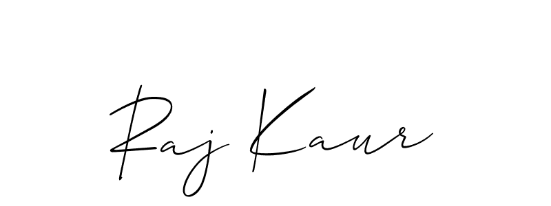 How to make Raj Kaur name signature. Use Allison_Script style for creating short signs online. This is the latest handwritten sign. Raj Kaur signature style 2 images and pictures png