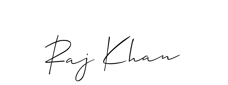 Use a signature maker to create a handwritten signature online. With this signature software, you can design (Allison_Script) your own signature for name Raj Khan. Raj Khan signature style 2 images and pictures png