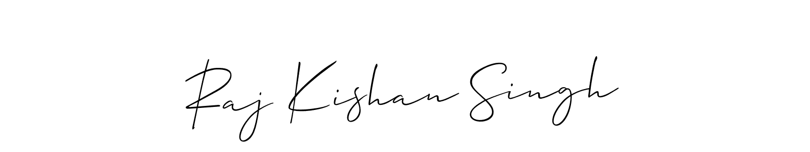 How to Draw Raj Kishan Singh signature style? Allison_Script is a latest design signature styles for name Raj Kishan Singh. Raj Kishan Singh signature style 2 images and pictures png