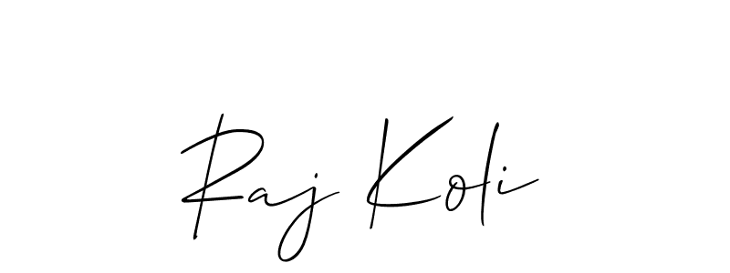 Best and Professional Signature Style for Raj Koli. Allison_Script Best Signature Style Collection. Raj Koli signature style 2 images and pictures png