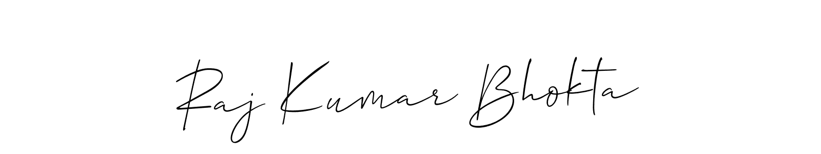 Make a short Raj Kumar Bhokta signature style. Manage your documents anywhere anytime using Allison_Script. Create and add eSignatures, submit forms, share and send files easily. Raj Kumar Bhokta signature style 2 images and pictures png