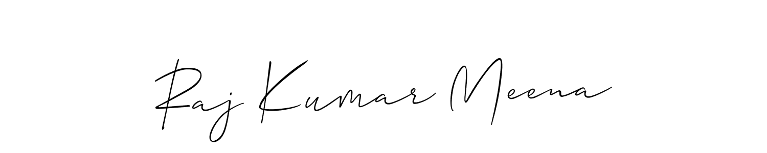 Allison_Script is a professional signature style that is perfect for those who want to add a touch of class to their signature. It is also a great choice for those who want to make their signature more unique. Get Raj Kumar Meena name to fancy signature for free. Raj Kumar Meena signature style 2 images and pictures png