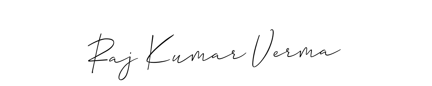 if you are searching for the best signature style for your name Raj Kumar Verma. so please give up your signature search. here we have designed multiple signature styles  using Allison_Script. Raj Kumar Verma signature style 2 images and pictures png