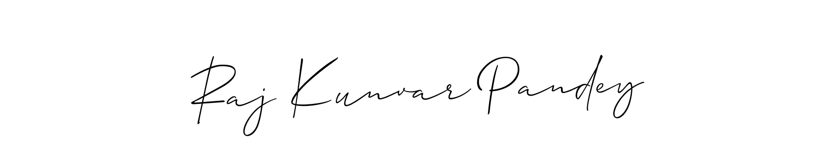 How to make Raj Kunvar Pandey name signature. Use Allison_Script style for creating short signs online. This is the latest handwritten sign. Raj Kunvar Pandey signature style 2 images and pictures png
