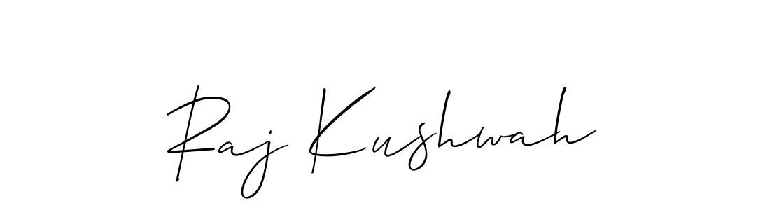 The best way (Allison_Script) to make a short signature is to pick only two or three words in your name. The name Raj Kushwah include a total of six letters. For converting this name. Raj Kushwah signature style 2 images and pictures png