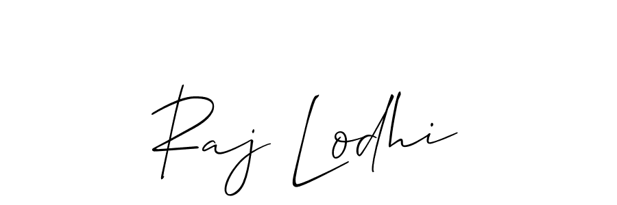 How to make Raj Lodhi name signature. Use Allison_Script style for creating short signs online. This is the latest handwritten sign. Raj Lodhi signature style 2 images and pictures png