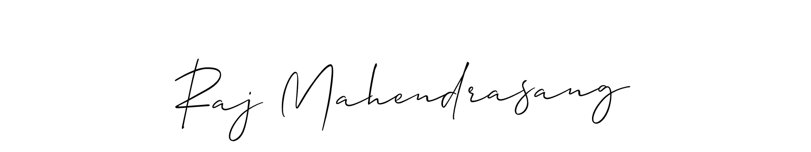Allison_Script is a professional signature style that is perfect for those who want to add a touch of class to their signature. It is also a great choice for those who want to make their signature more unique. Get Raj Mahendrasang name to fancy signature for free. Raj Mahendrasang signature style 2 images and pictures png