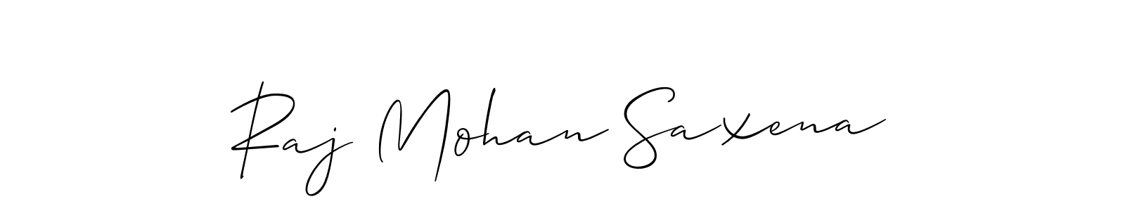 You should practise on your own different ways (Allison_Script) to write your name (Raj Mohan Saxena) in signature. don't let someone else do it for you. Raj Mohan Saxena signature style 2 images and pictures png