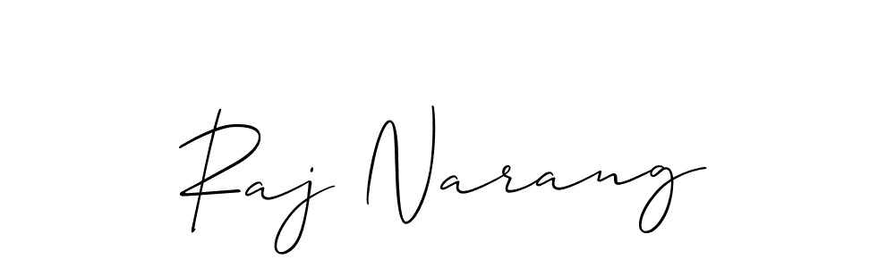 Make a beautiful signature design for name Raj Narang. With this signature (Allison_Script) style, you can create a handwritten signature for free. Raj Narang signature style 2 images and pictures png